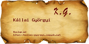 Kállai Györgyi névjegykártya